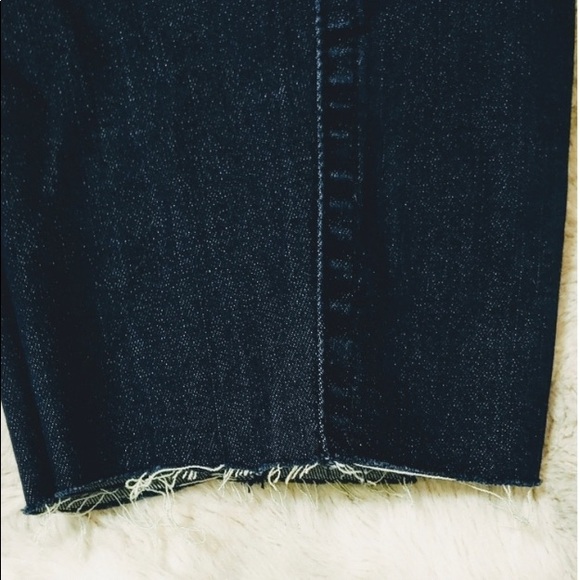 Free People | Dark Denim Raw Hem Biker Jean Shorts | Trendy Mom Bottoms | 26 NWT - Picture 9 of 10